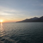 approaching Koh Chang at sunrise