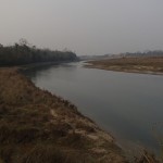 evening time - at the horizon you can see Sauraha