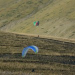 first flights at the practice hill on monday evening