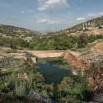 Irrigation pond next to the water supply