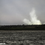 ....uns natuerlich die wunerschoene Flusslanschft: hier ein Sandsturm in einem Gewitter das kurz durchzieht.